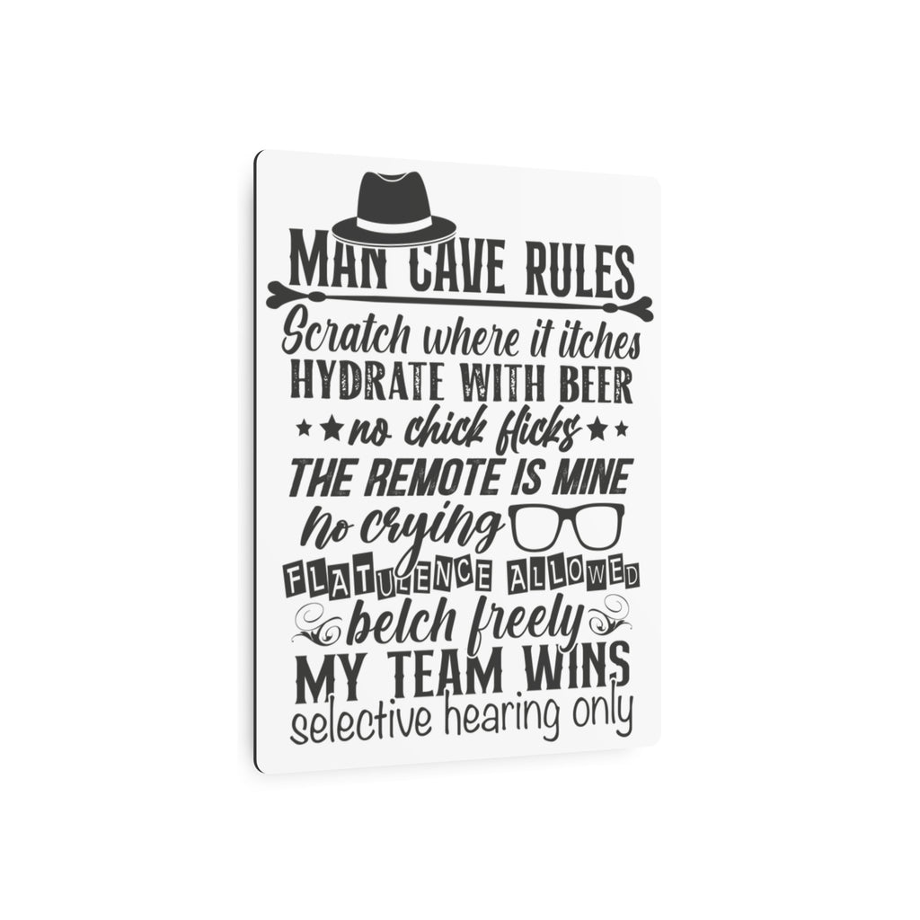 Metal Art Sign - Guy Humor, Man Cave Rules