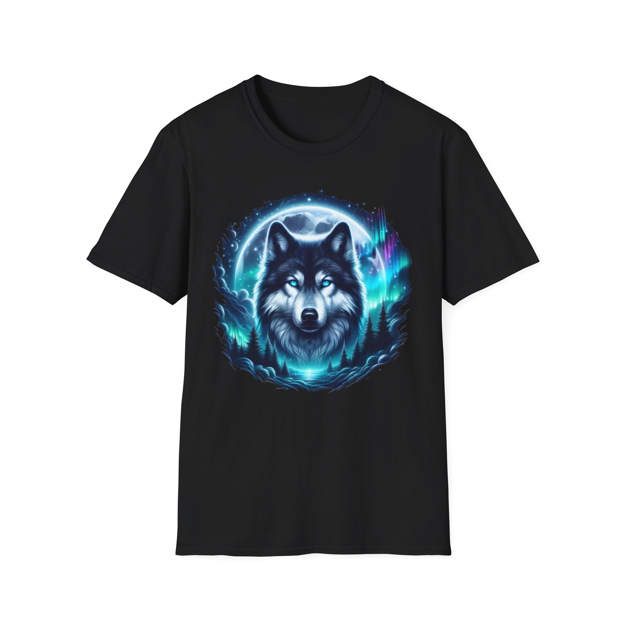 Wolf Face Full Moon Unisex T-Shirt