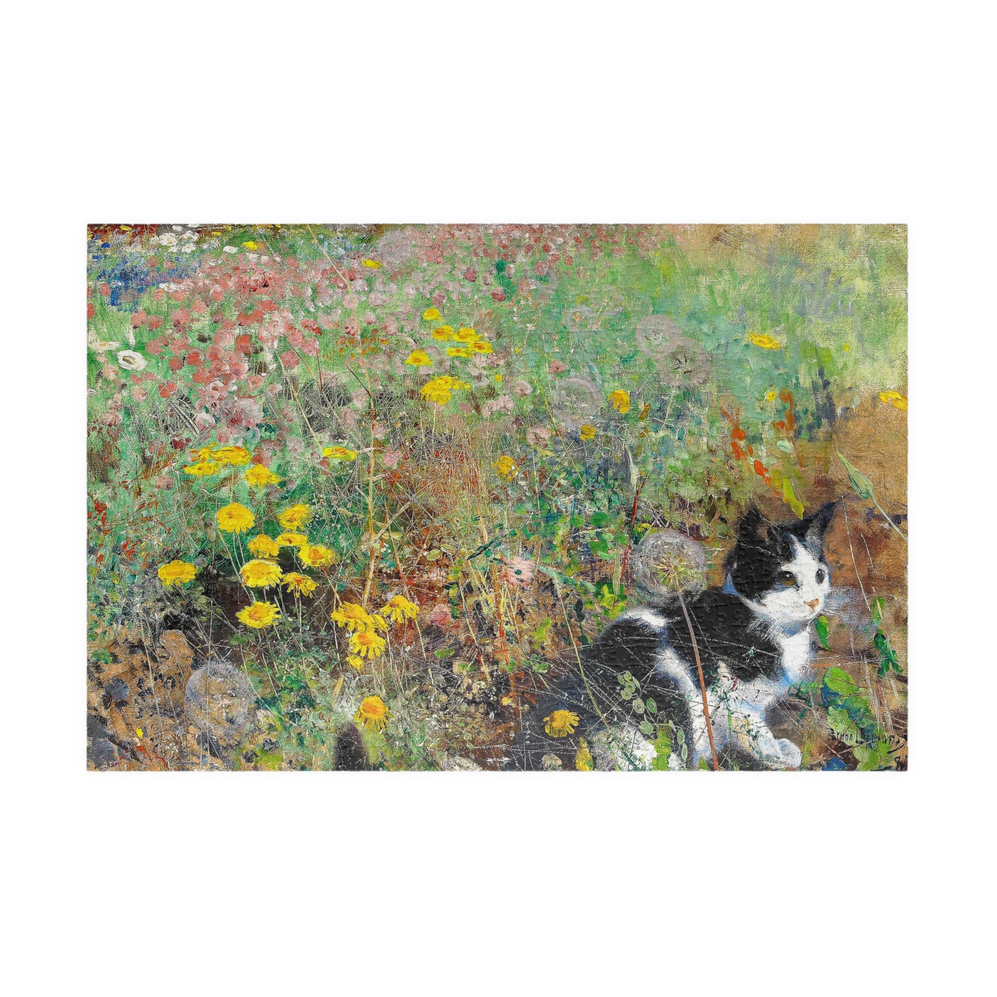 Jigsaw Puzzle - Cats on the Flowerbed