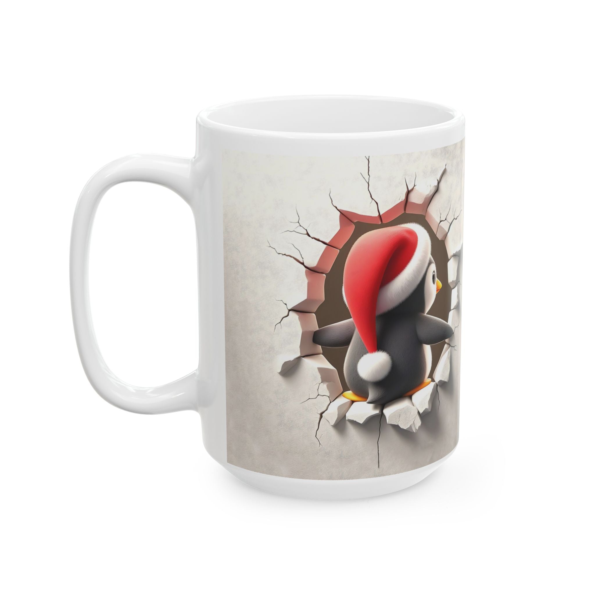 Funny Christmas Penguin Mug 3-D