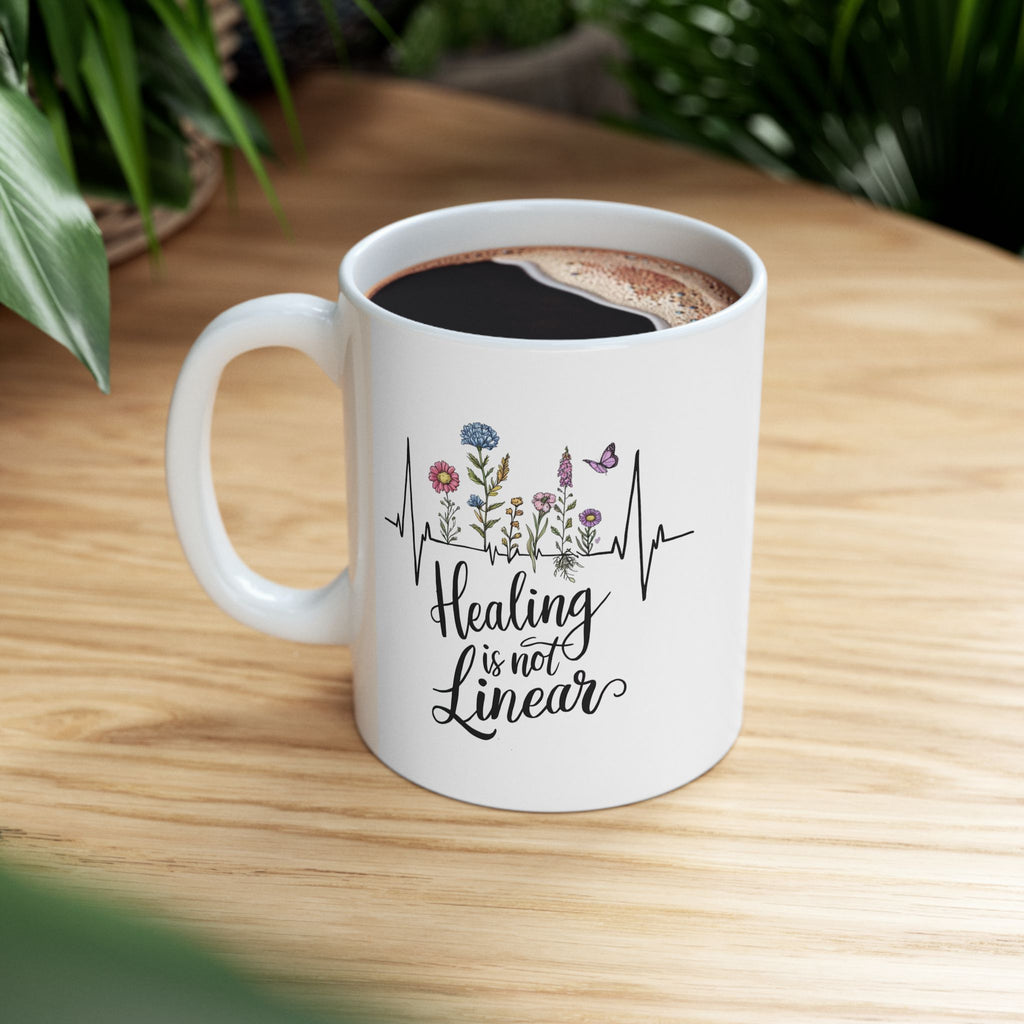 Mental Health Healing is not Linear Coffee Mug 11oz 15oz