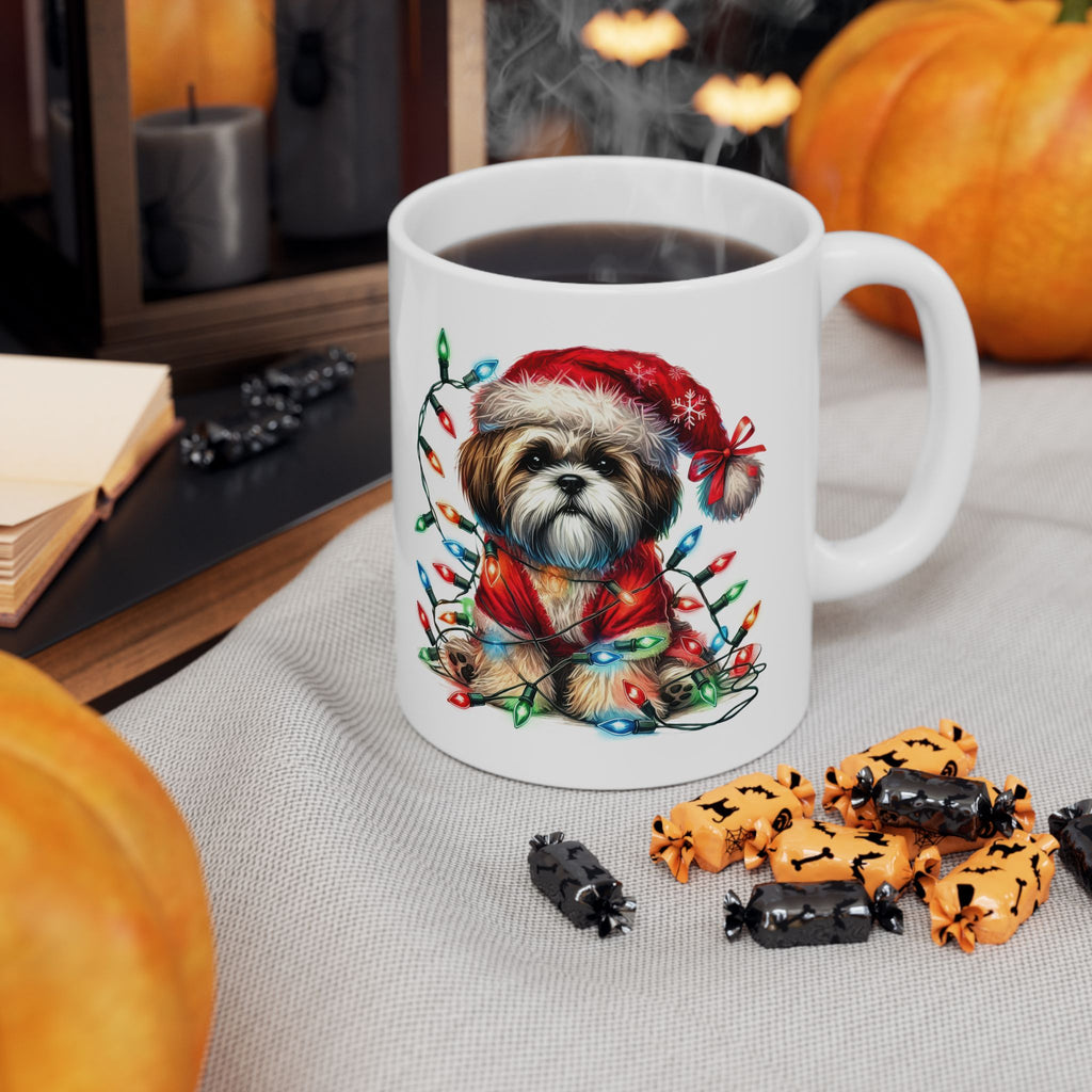 Shih Tsu Christmas Lights Mug