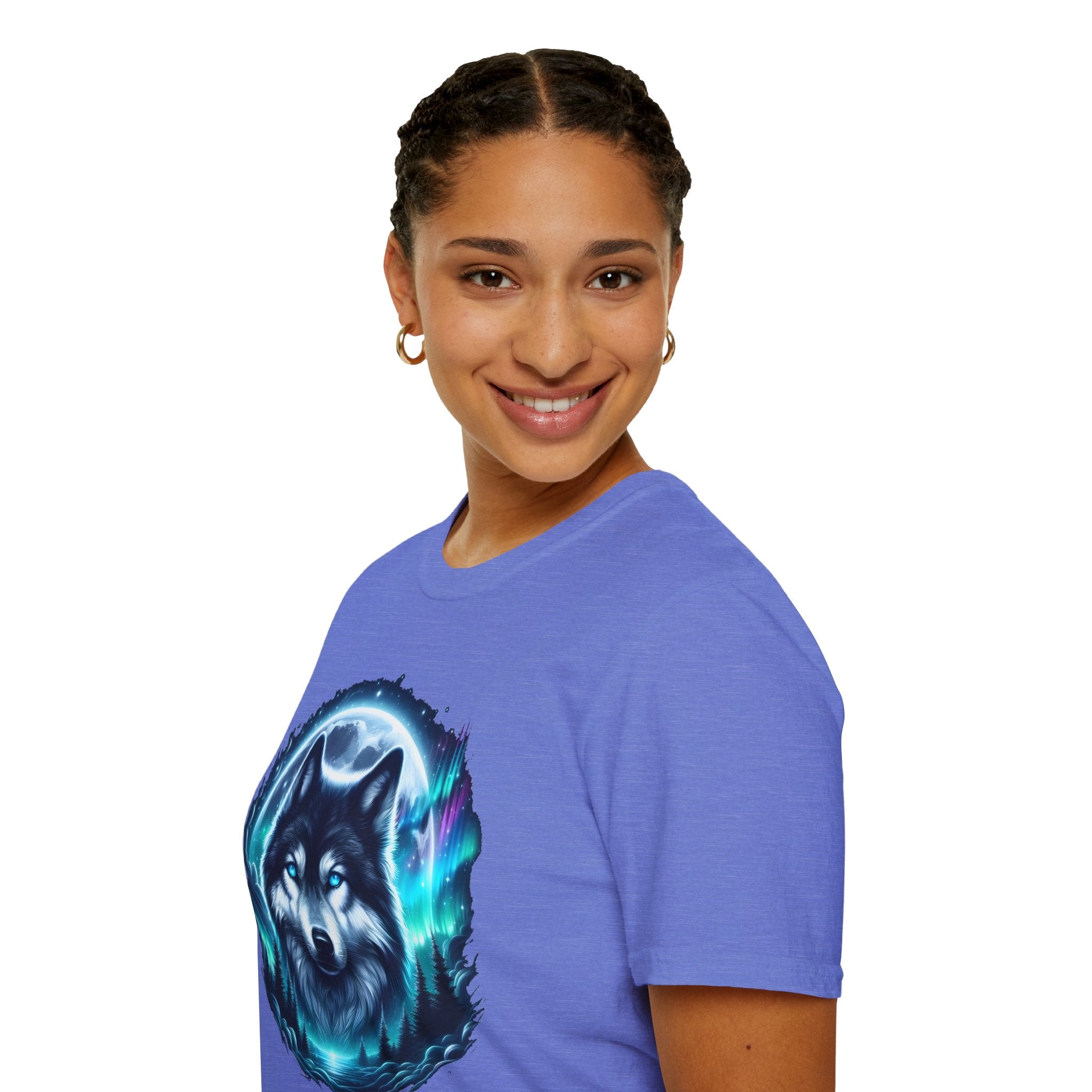 Wolf Face Full Moon Unisex T-Shirt