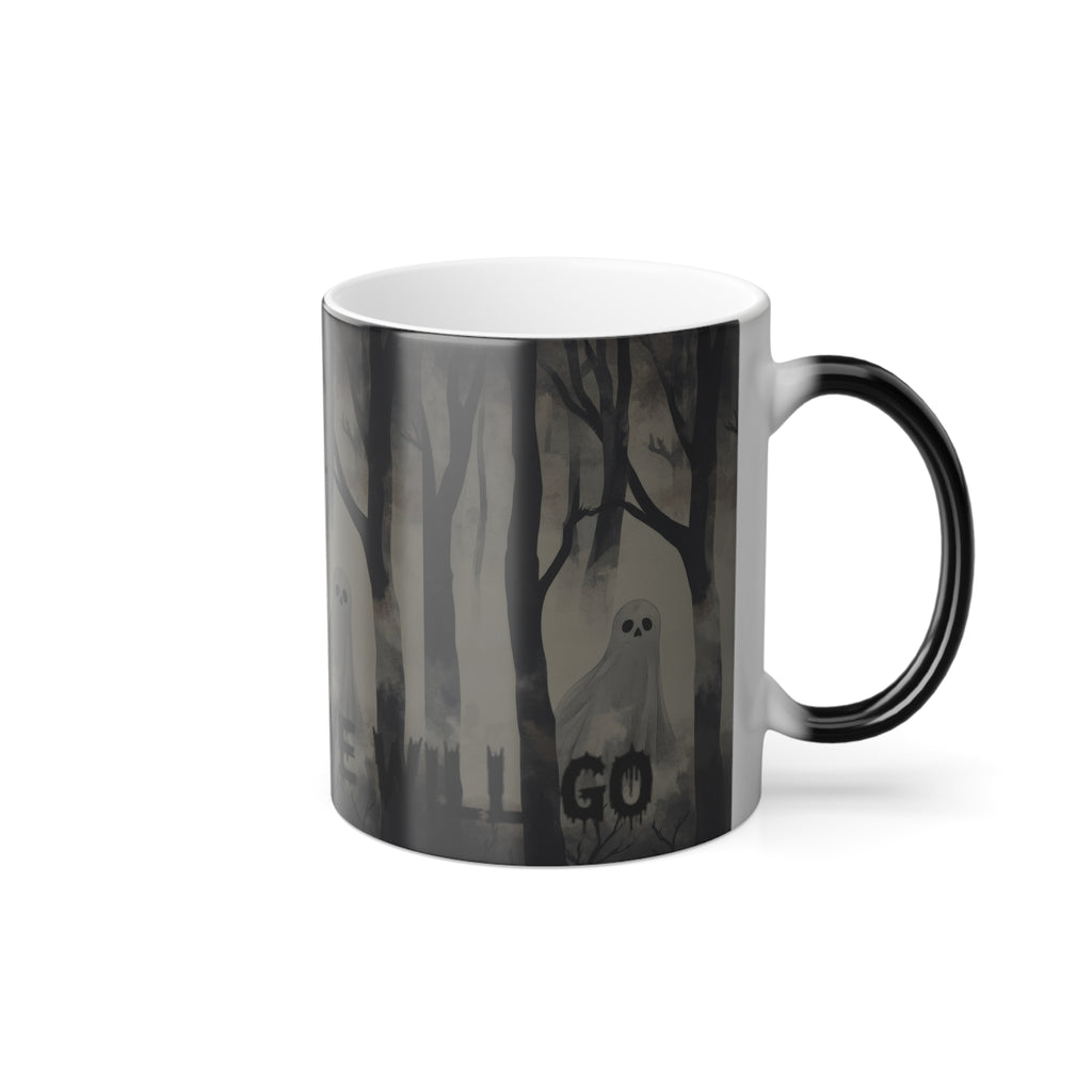 A Haunting We Will Go” Magic Mug – Color Changing Spooky Forest Coffee Cup (11oz)