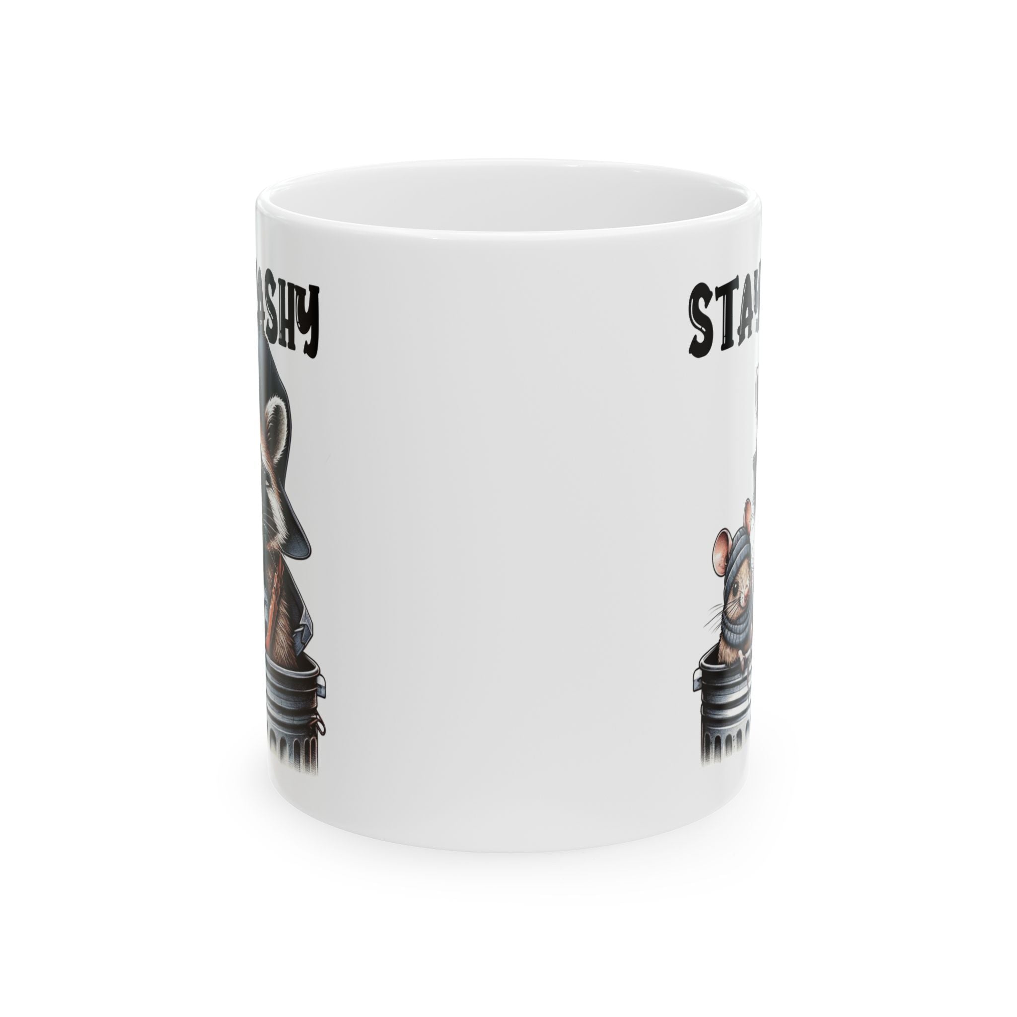 Funny Stay Trashy Racoon Mug (11oz, 15oz) - Perfect Gift for Animal Lovers