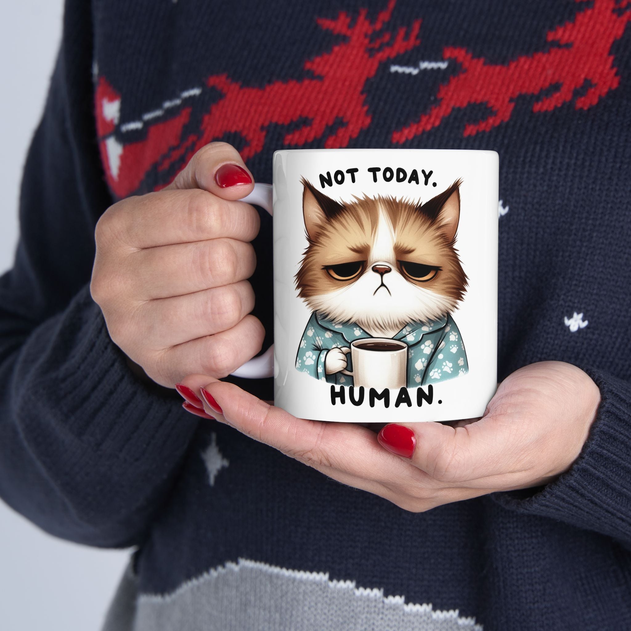 Grumpy Cat Not Today Human Coffee Mug