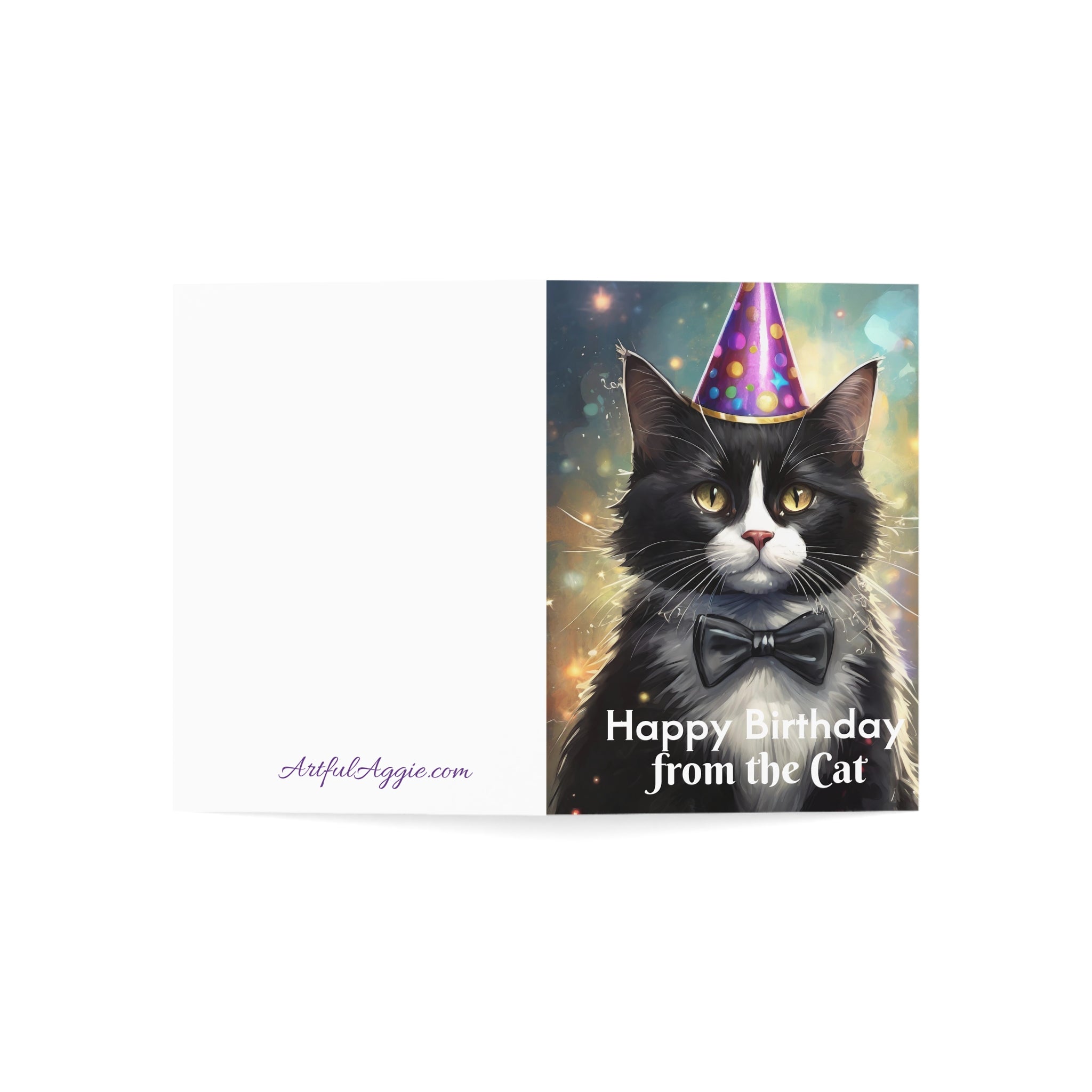 Greeting Card - Funny Happy Birthday Card from the Cat, Tuxedo