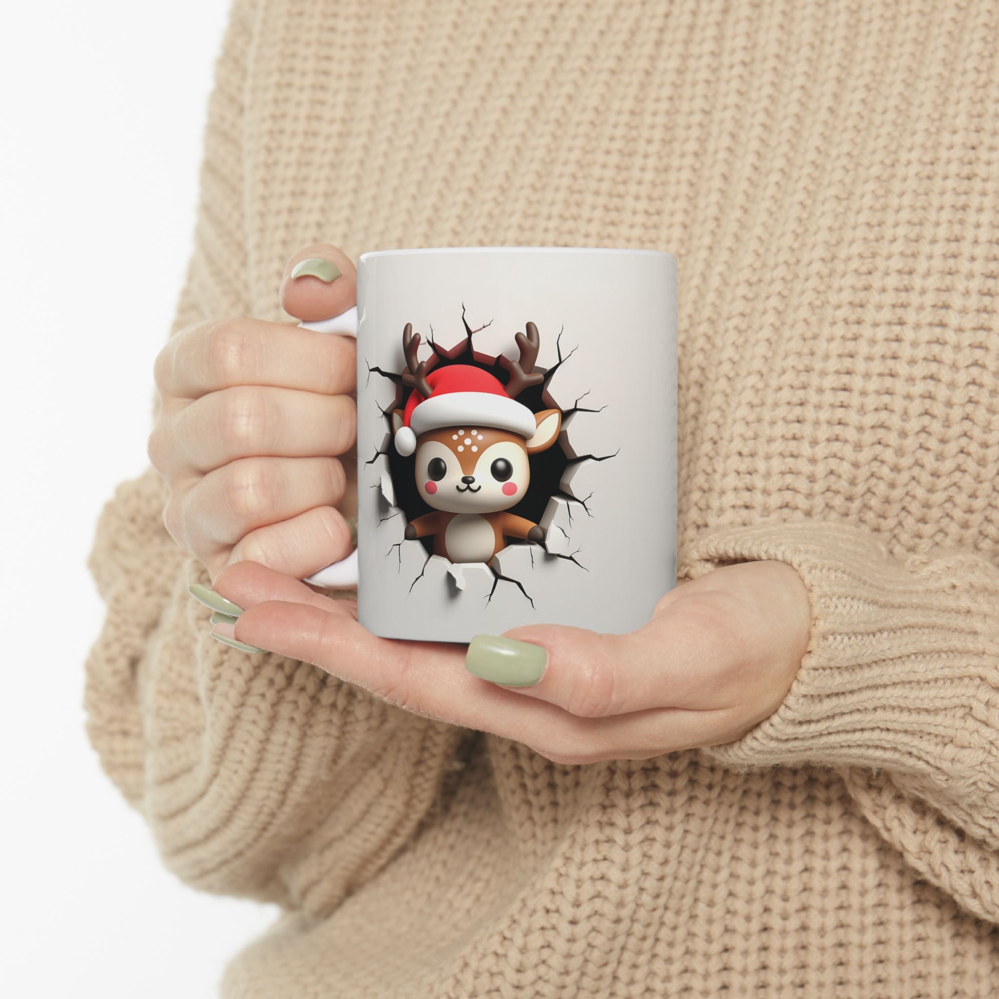 Funny Christmas Reindeer Mug 3-D