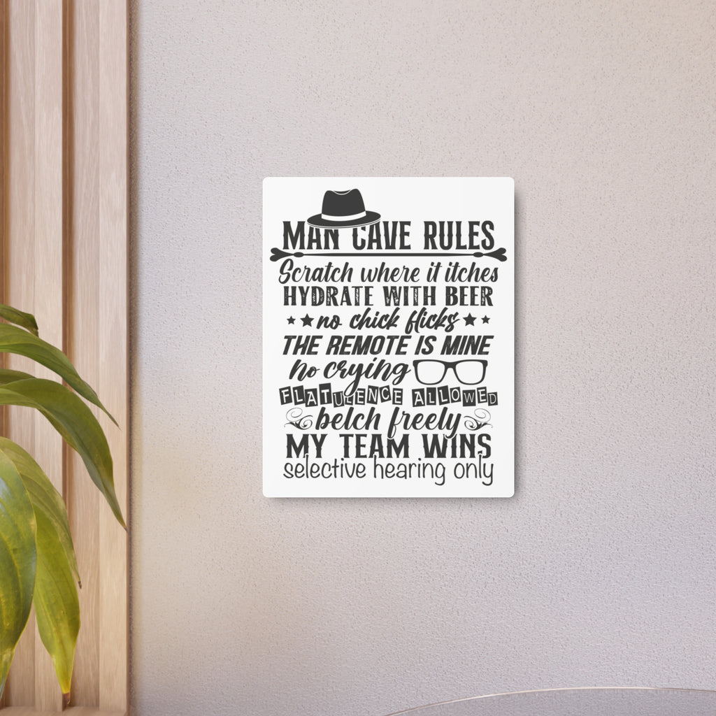 Metal Art Sign - Guy Humor, Man Cave Rules