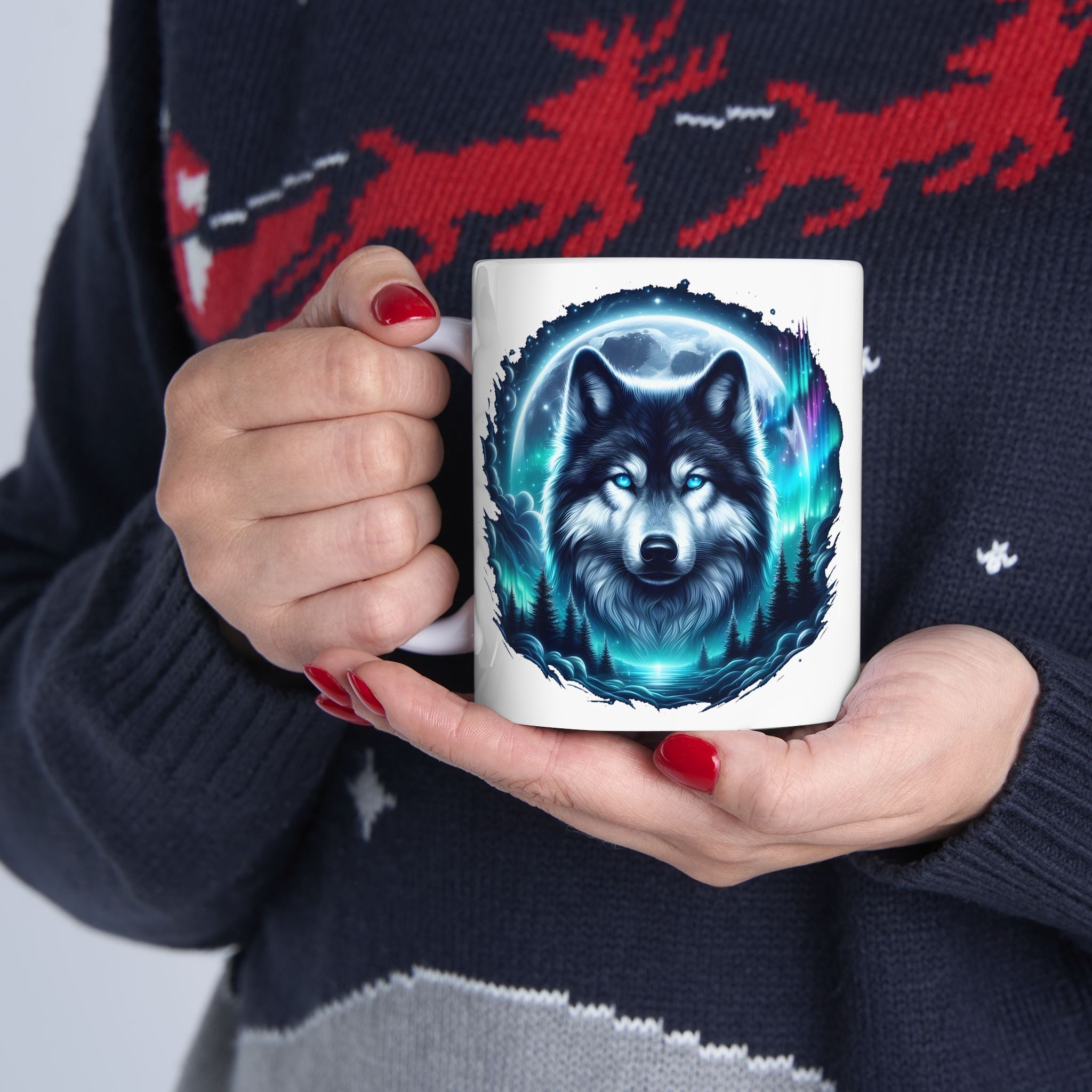 Wolf Face Ceramic Mug