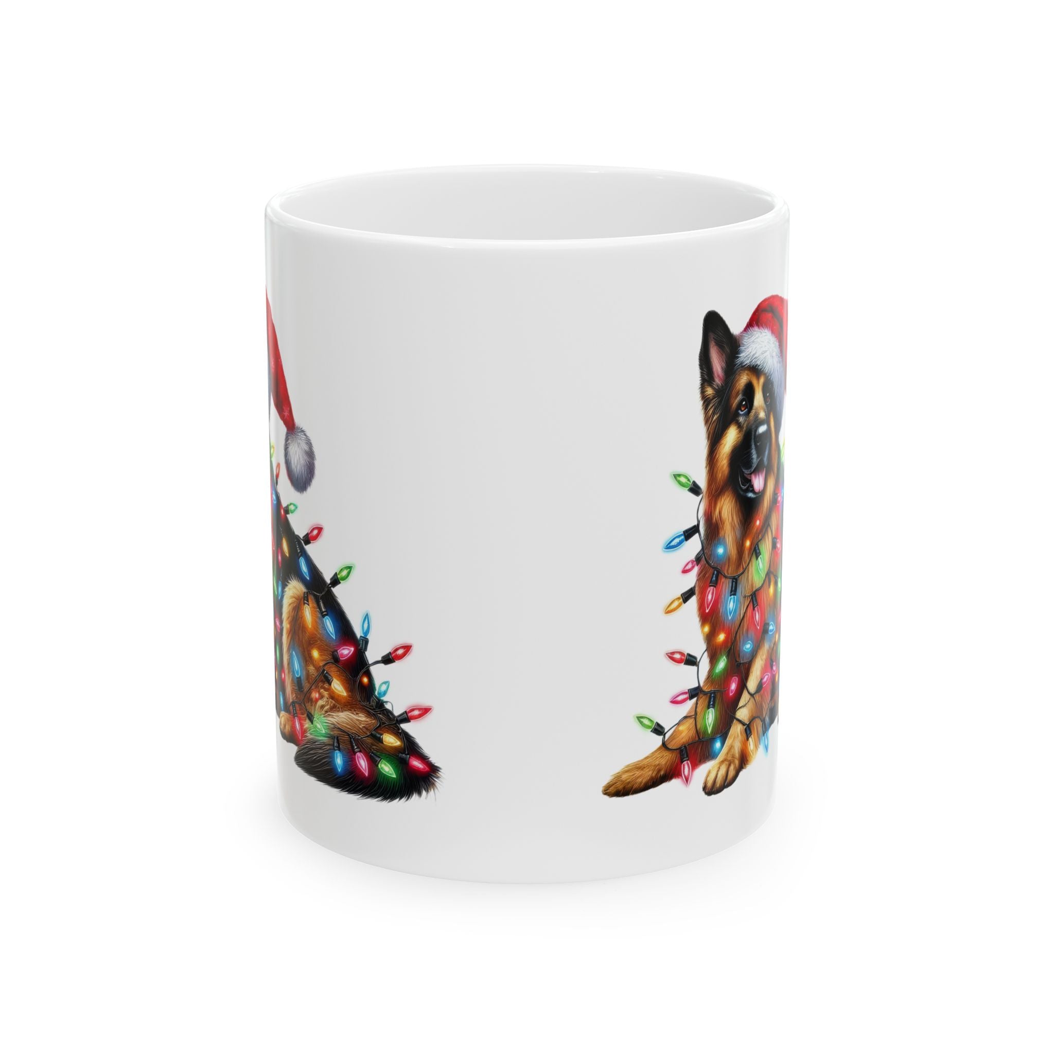 Funny German Shepherd Christmas Lights Mug