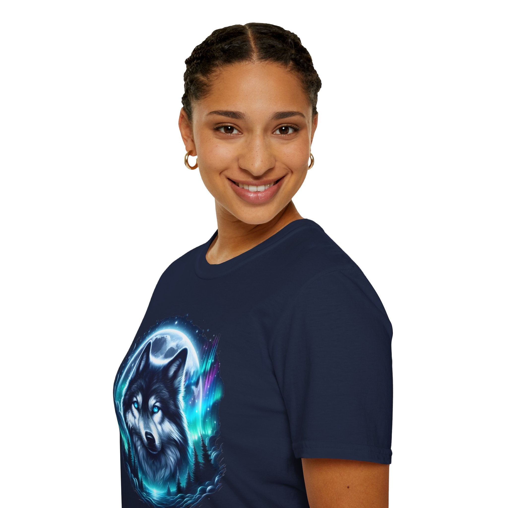 Wolf Face Full Moon Unisex T-Shirt