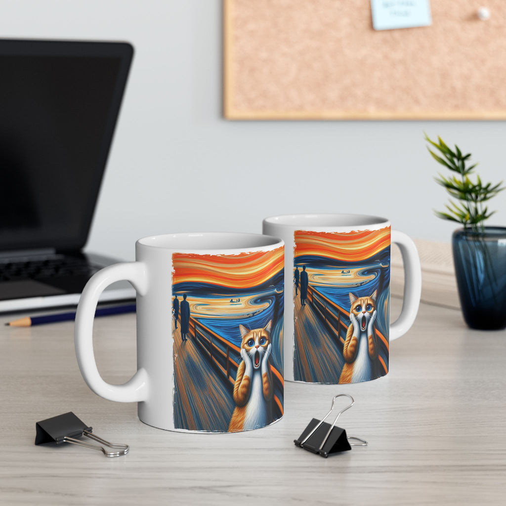Ceramic Mug - Screaming Cat Art, Edvard Munch, 11oz 15oz