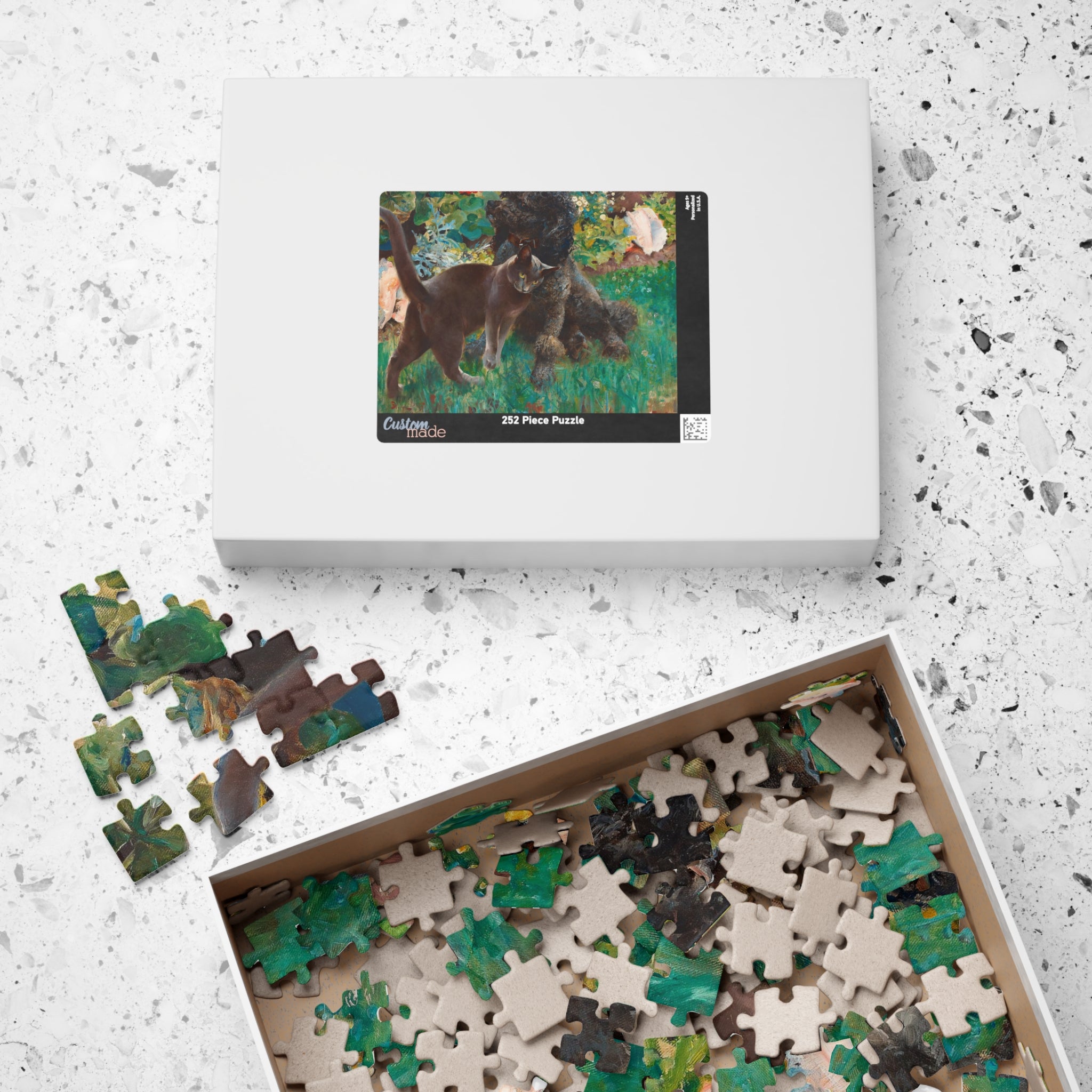 Jigsaw Puzzle - Cat and Dog in Garden