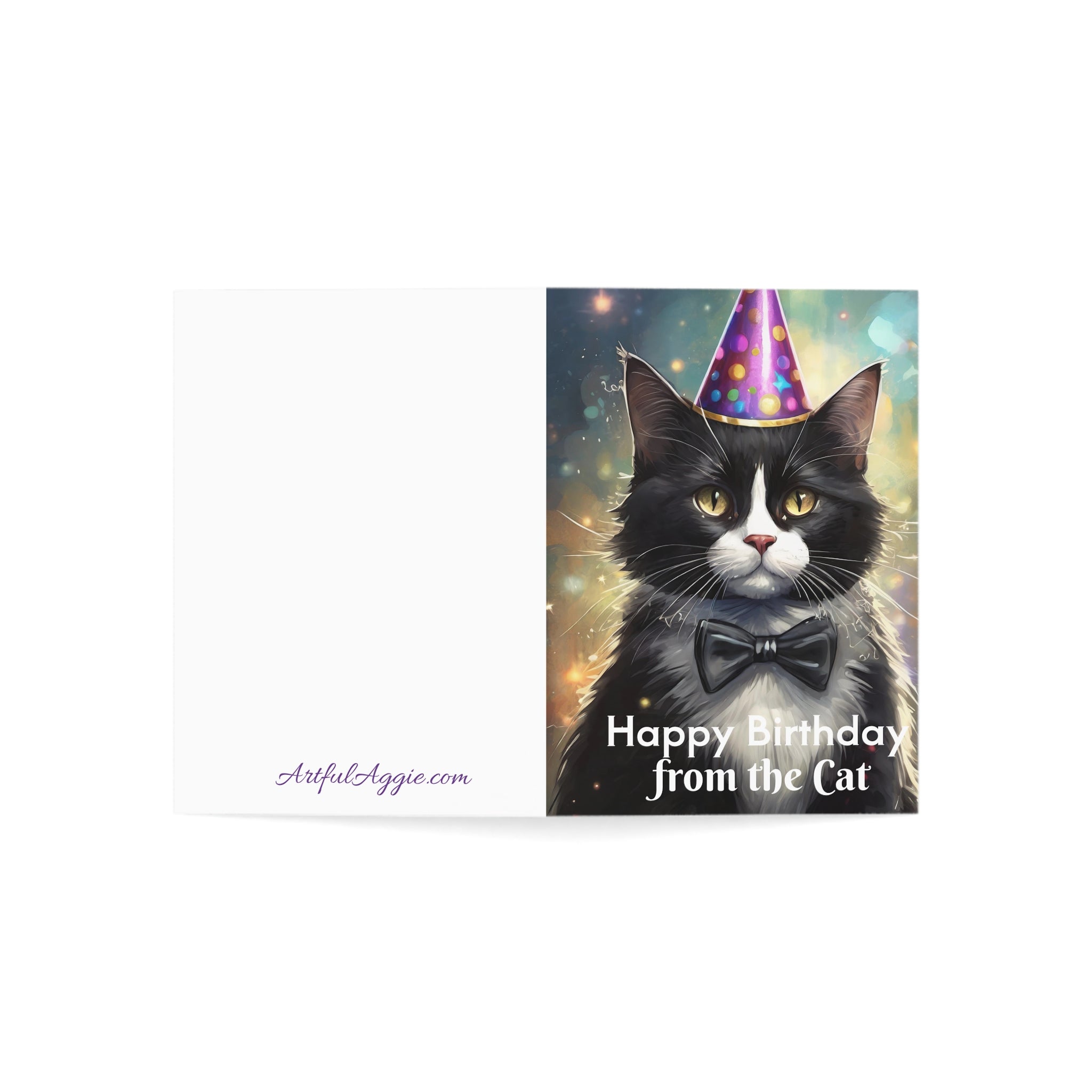 Greeting Card - Funny Happy Birthday Card from the Cat, Tuxedo