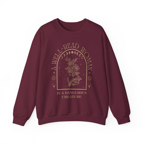 A Well-Read Woman Crewneck Sweatshirt | Literary Sweatshirt, Reading Gift, Cozy Apparel, Feminist Fashion, Book Lover's Gift
