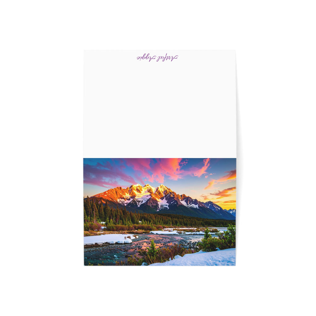 Alaskan Mountain Greeting Card | Blank Inside | Scenic Nature Card | Single or Multi-Pack (3.5x4.9 or 5x7)