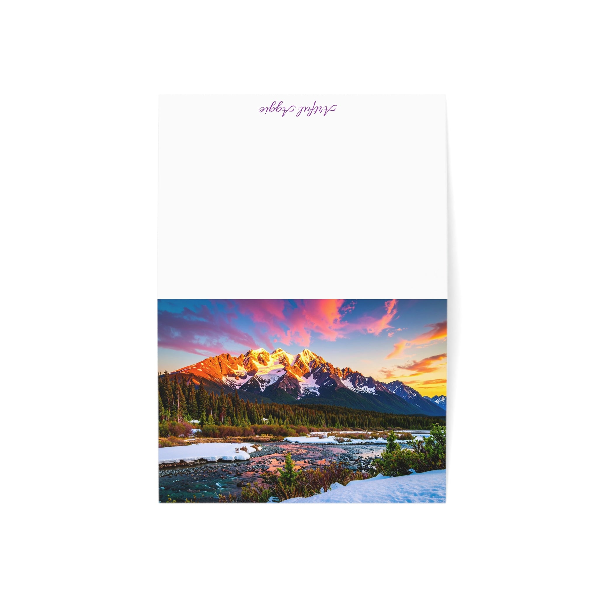 Alaskan Mountain Greeting Card | Blank Inside | Scenic Nature Card | Single or Multi-Pack (3.5x4.9 or 5x7)