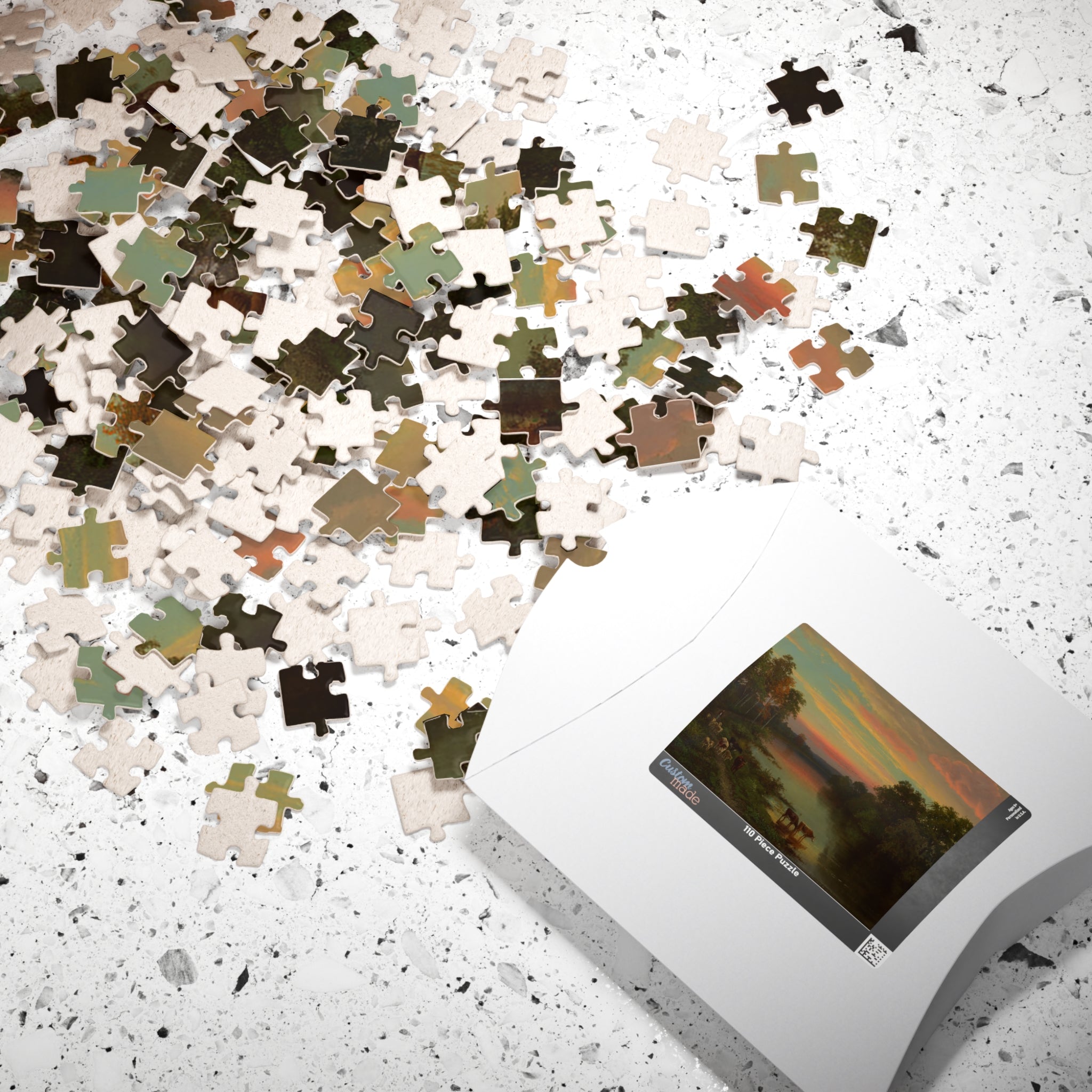 Jigsaw Puzzle - Sunset with Cows by John Frederick Kensett