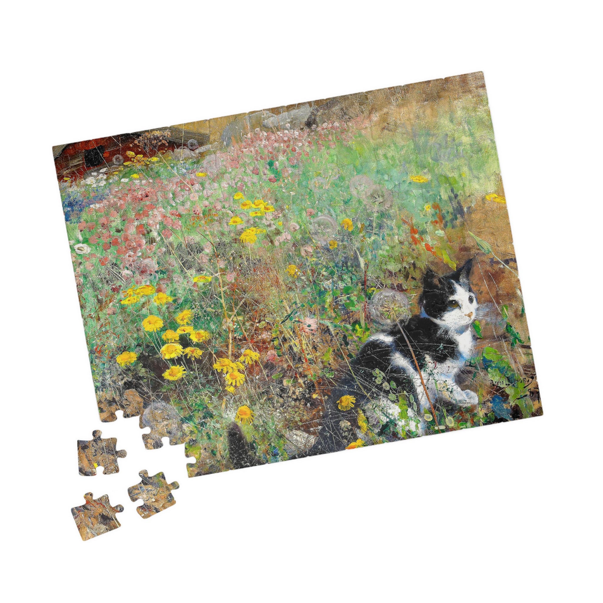 Jigsaw Puzzle - Cats on the Flowerbed