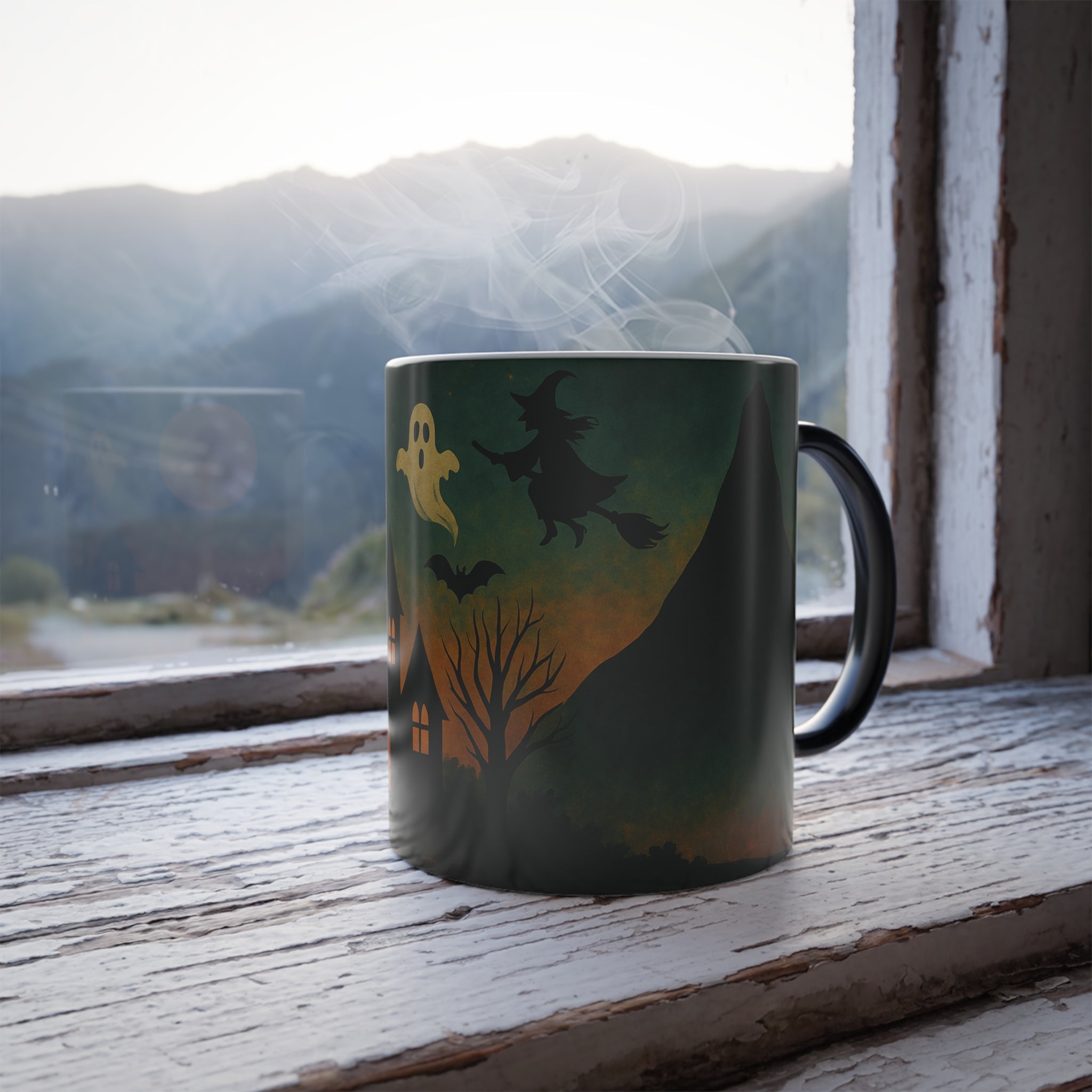 Haunted House Magic Mug – Color Changing Halloween Coffee Cup (11oz)
