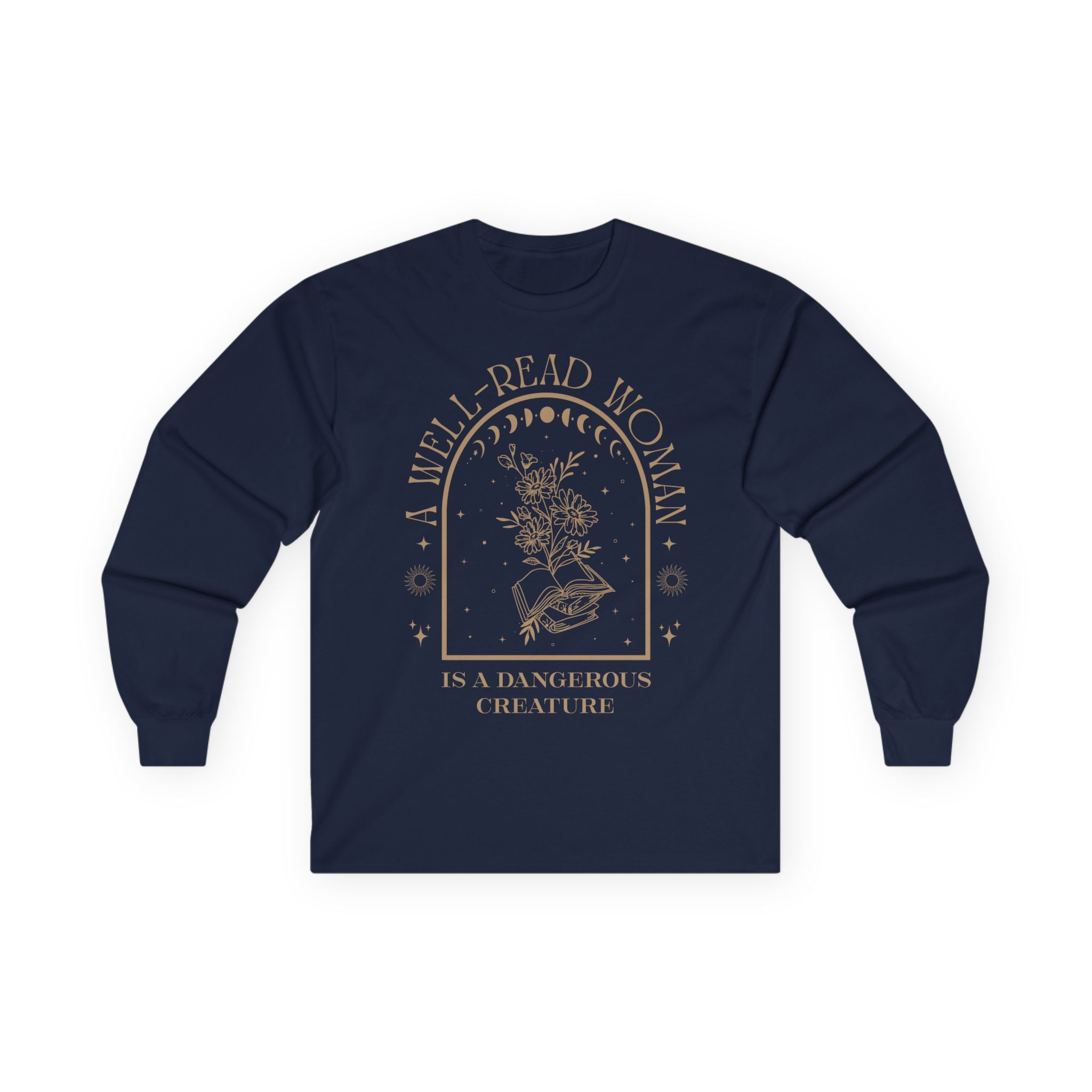 A Well-Read Woman Long Sleeve Tee | Literary Gift, Book Lover Apparel, Women's Empowerment Shirt, Cozy Reading Top, Feminist Fashion