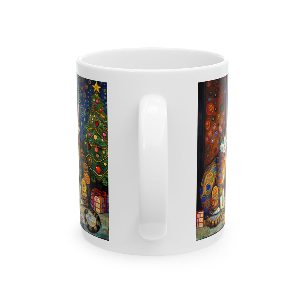 Mug - Colorful Christmas Cats Yule Fire Klimt Style