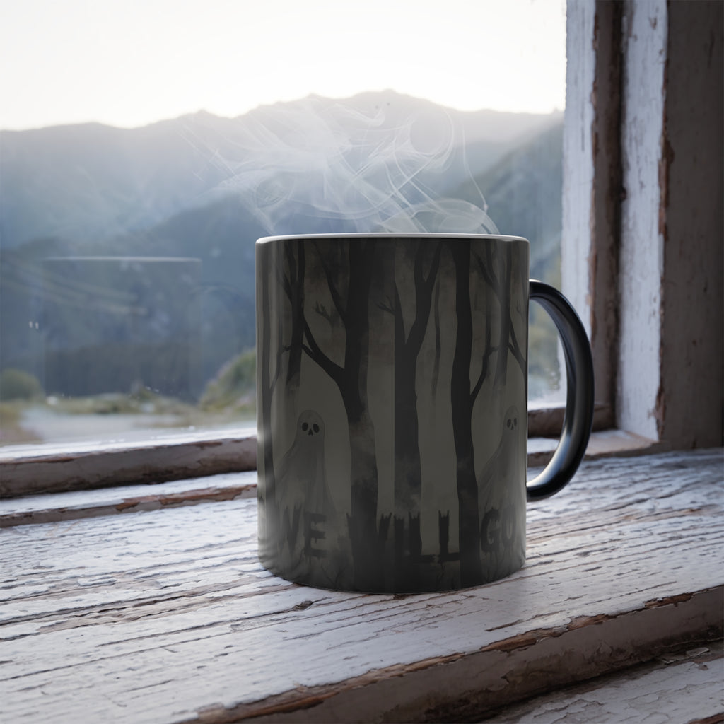 A Haunting We Will Go” Magic Mug – Color Changing Spooky Forest Coffee Cup (11oz)